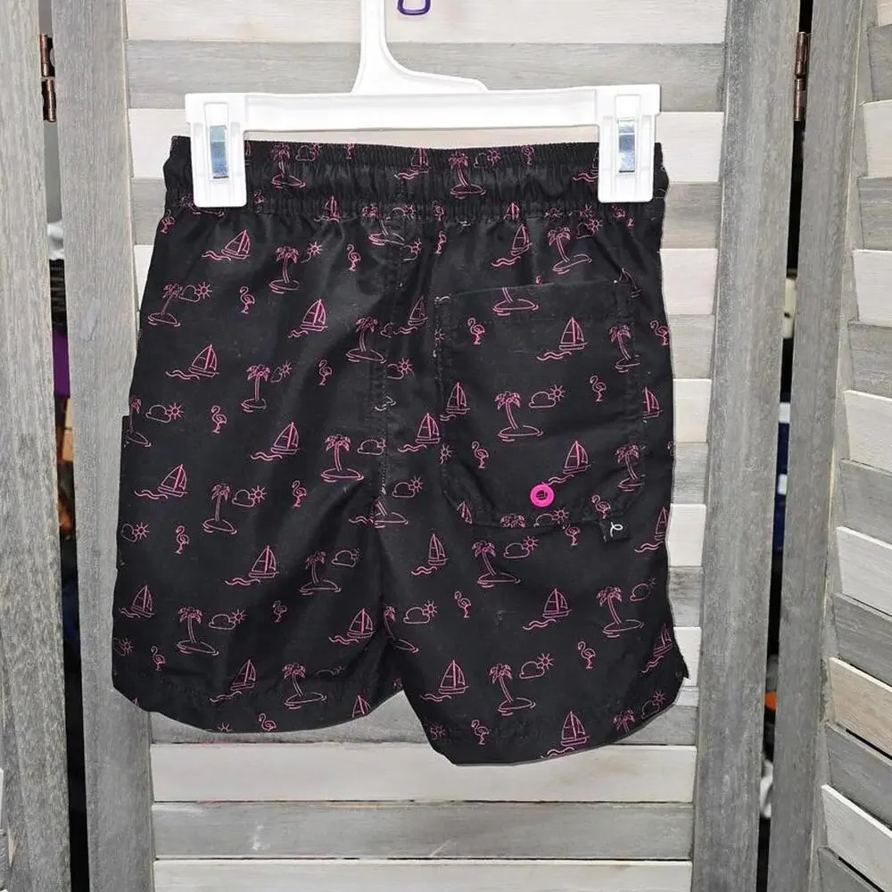 Boys' Pink Icon Print Swim Trunks | Art Class | X Small (4/5)